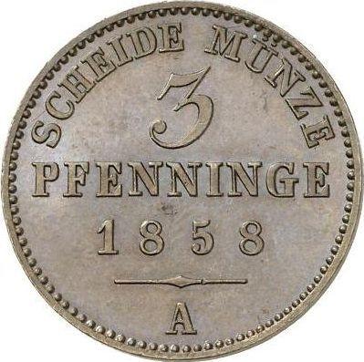Reverso 3 Pfennige 1858 A - valor de la moneda  - Prusia, Federico Guillermo IV