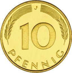 Аверс монеты - 10 пфеннигов 1972 года J - цена  монеты - Германия, ФРГ