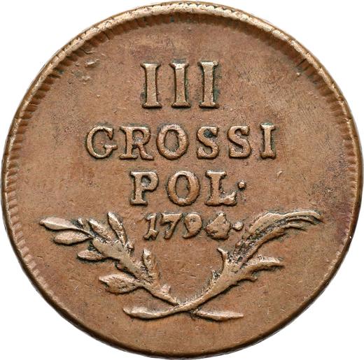 Rewers monety - 3 grosze 1794 "Dla wojsk austriackich" - cena  monety - Polska, Zabór Austriacki