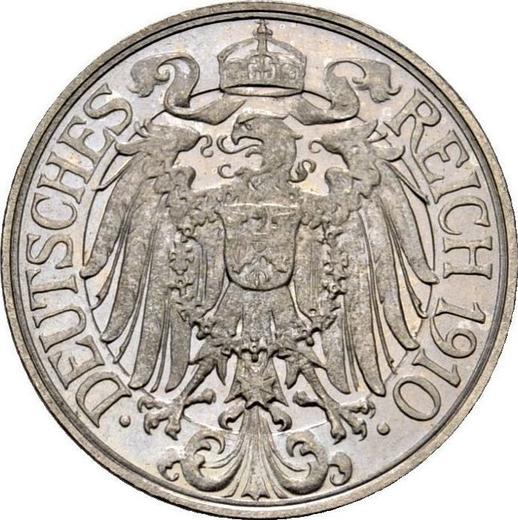 Reverso 25 Pfennige 1910 J "Tipo 1909-1912" - valor de la moneda  - Alemania, Imperio alemán