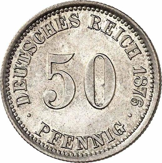 Anverso 50 Pfennige 1876 A "Tipo 1875-1877" - valor de la moneda de plata - Alemania, Imperio alemán