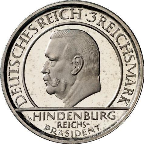 Аверс монеты - 3 рейхсмарки 1929 года E "Конституция" - цена серебряной монеты - Германия, Bеймарская республика
