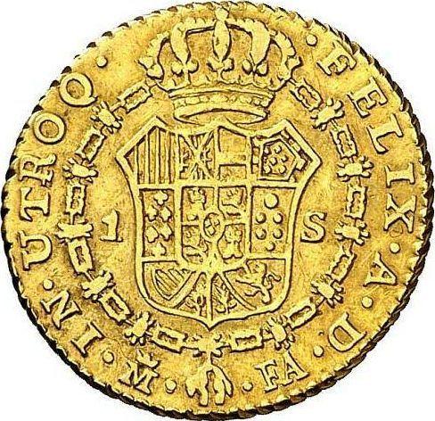 Реверс монеты - 1 эскудо 1799 года M FA - цена золотой монеты - Испания, Карл IV