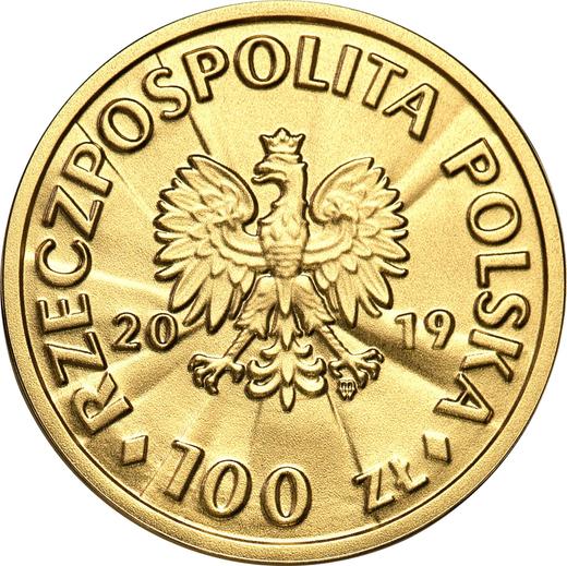 Аверс монеты - 100 злотых 2019 года "Войцех Корфанты" - цена золотой монеты - Польша, III Республика после деноминации