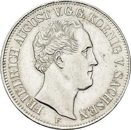 Аверс монеты - Талер 1850 года F - цена серебряной монеты - Саксония-Альбертина, Фридрих Август II