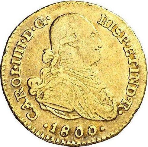 Anverso 1 escudo 1800 NR JJ - valor de la moneda de oro - Colombia, Carlos IV