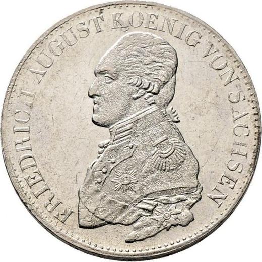Аверс монеты - Талер 1819 года I.G.S. "Горный" - цена серебряной монеты - Саксония-Альбертина, Фридрих Август I