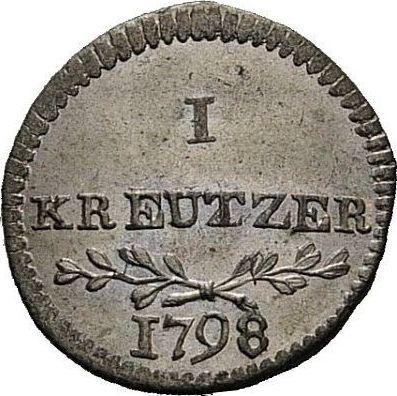 Реверс монеты - 1 крейцер 1798 года - цена серебряной монеты - Вюртемберг, Фридрих I Вильгельм