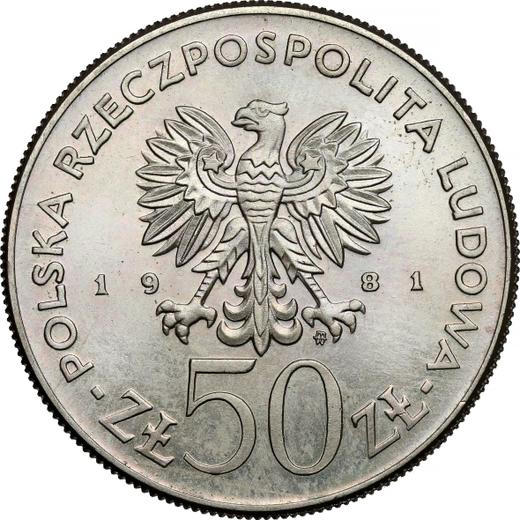 Аверс монеты - Пробные 50 злотых 1981 года MW "Болеслав II Смелый" Медно-никель - цена  монеты - Польша, Народная Республика