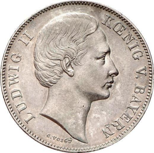 Аверс монеты - Талер 1864 года - цена серебряной монеты - Бавария, Людвиг II