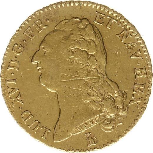Аверс монеты - Двойной луидор 1788 года T Нант - цена золотой монеты - Франция, Людовик XVI
