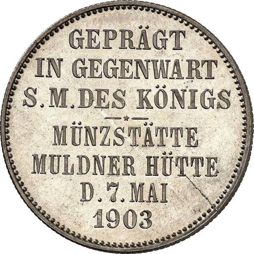 Reverso 2 marcos 1903 E "Sajonia" Visita real a la casa de moneda - valor de la moneda de plata - Alemania, Imperio alemán