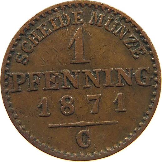 Реверс монеты - 1 пфенниг 1871 года C - цена  монеты - Пруссия, Вильгельм I
