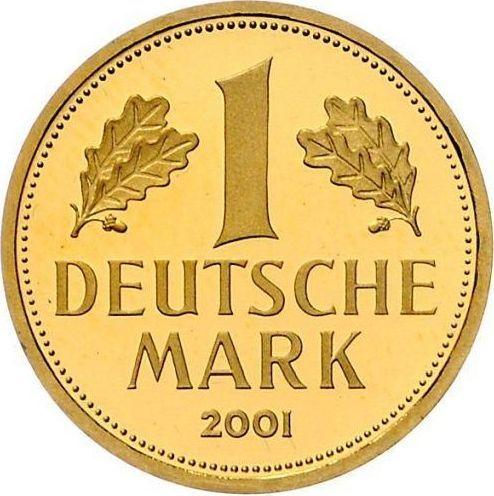 Аверс монеты - 1 марка 2001 года J "Прощальная марка" - цена золотой монеты - Германия, ФРГ