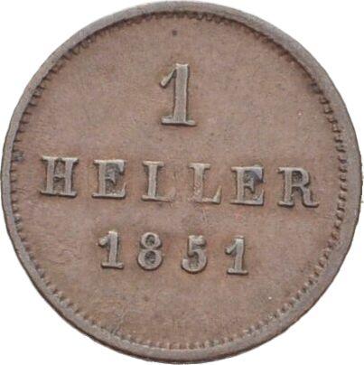 Revers Heller 1851 - Münze Wert - Bayern, Maximilian II