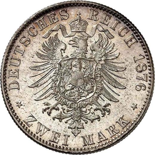 Reverso 2 marcos 1876 G "Baden" - valor de la moneda de plata - Alemania, Imperio alemán