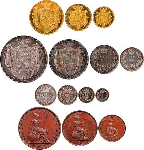 Реверс монеты - Набор монет 1831 года "Коронационный" - цена  монеты - Великобритания, Вильгельм IV