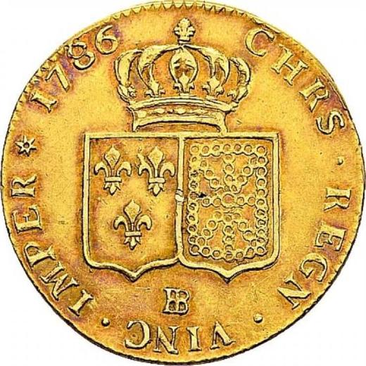 Reverso 2 Louis d'Or 1786 BB Estrasburgo - valor de la moneda de oro - Francia, Luis XVI