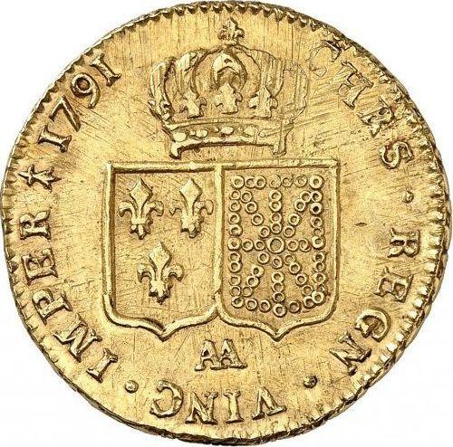 Reverse Double Louis d'Or 1791 AA Metz - France, Louis XVI
