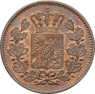Аверс монеты - 2 пфеннига 1866 года - цена  монеты - Бавария, Людвиг II