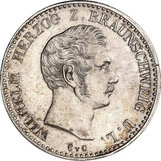 Аверс монеты - Талер 1838 года CvC - цена серебряной монеты - Брауншвейг-Вольфенбюттель, Вильгельм