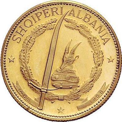 Аверс монеты - 20 леков 1968 года Без клейма - цена золотой монеты - Албания, Народная Республика