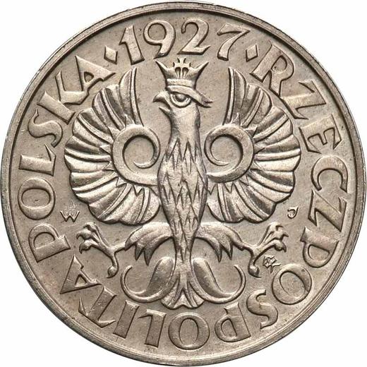 Awers monety - PRÓBA 2 grosze 1927 WJ Srebro - cena srebrnej monety - Polska, II Rzeczpospolita
