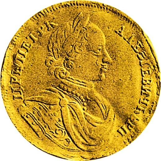Аверс монеты - Двойной червонец (2 дуката) 1714 года - цена золотой монеты - Россия, Петр I