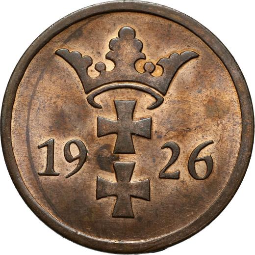 Аверс монеты - 2 пфеннига 1926 года - цена  монеты - Польша, Вольный город Данциг