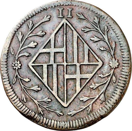 Awers monety - 2 cuartos 1810 - cena  monety - Hiszpania, Józef Bonaparte