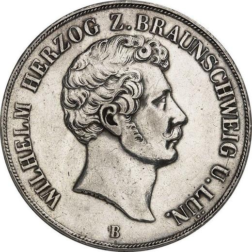 Anverso 2 táleros 1851 B - valor de la moneda de plata - Brunswick-Wolfenbüttel, Guillermo
