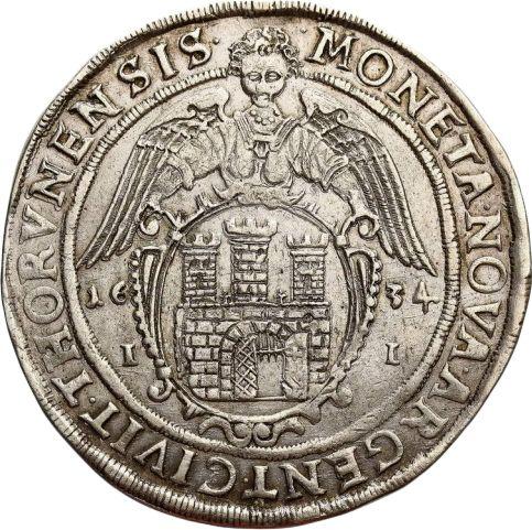 Реверс монеты - Талер 1634 года II "Торунь" - цена серебряной монеты - Польша, Владислав IV
