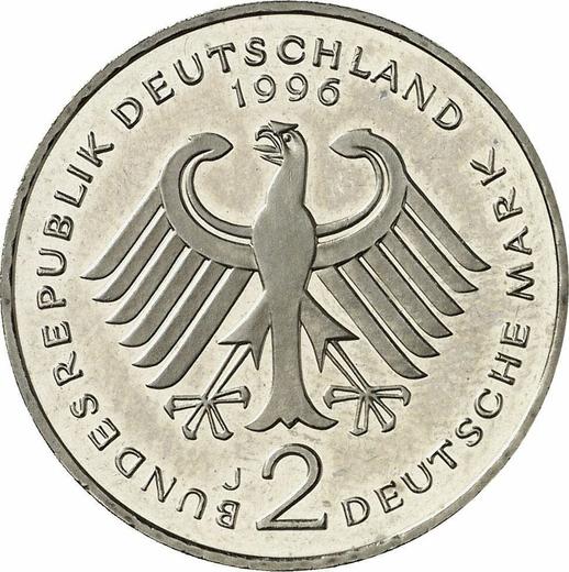 Реверс монеты - 2 марки 1996 года J "Вилли Брандт" - цена  монеты - Германия, ФРГ