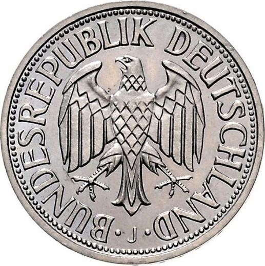 Реверс монеты - 1 марка 1956 года J - цена  монеты - Германия, ФРГ