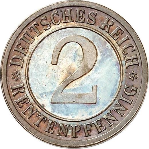 Аверс монеты - 2 рентенпфеннига 1924 года F - цена  монеты - Германия, Bеймарская республика