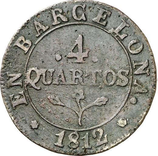 Reverso 4 cuartos 1812 "Fundición" - valor de la moneda  - España, José I Bonaparte
