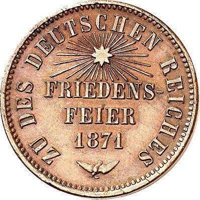Reverso 1 Kreuzer 1871 "Victoria sobre Francia" - valor de la moneda  - Baden, Federico I de Baden