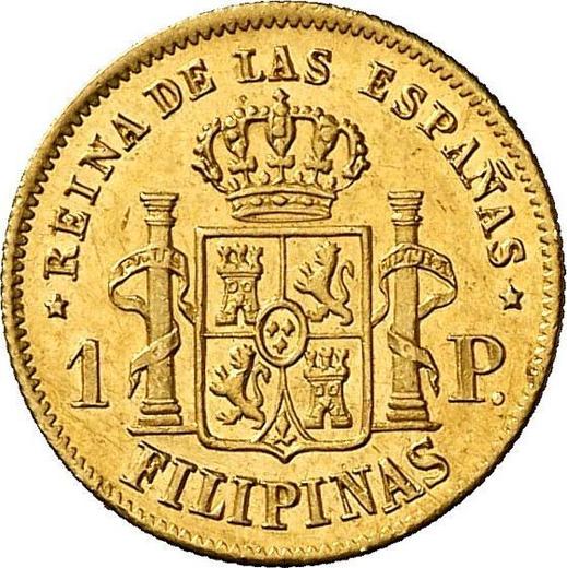 Revers 1 Peso 1861 - Goldmünze Wert - Philippinen, Isabella II