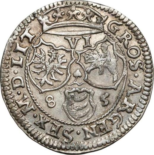 Revers 6 Gröscher 1585 "Litauen" - Silbermünze Wert - Polen, Stephan Bathory