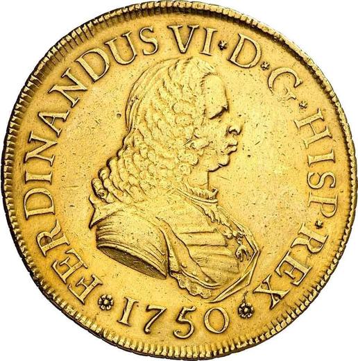 Anverso 8 escudos 1750 M JB - valor de la moneda de oro - España, Fernando VI