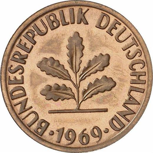 Реверс монеты - 2 пфеннига 1969 года G "Тип 1967-2001" - цена  монеты - Германия, ФРГ