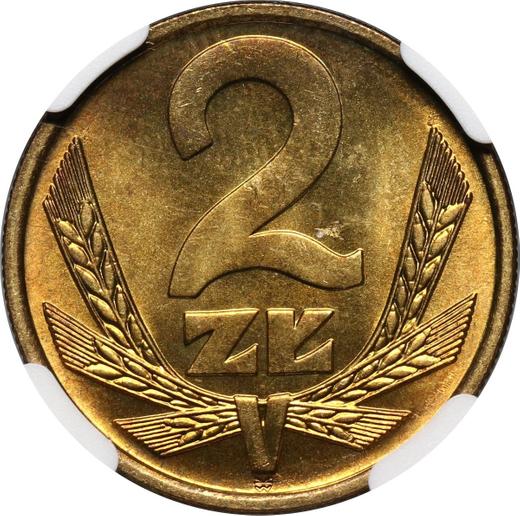 Reverso 2 eslotis 1976 WK - valor de la moneda  - Polonia, República Popular