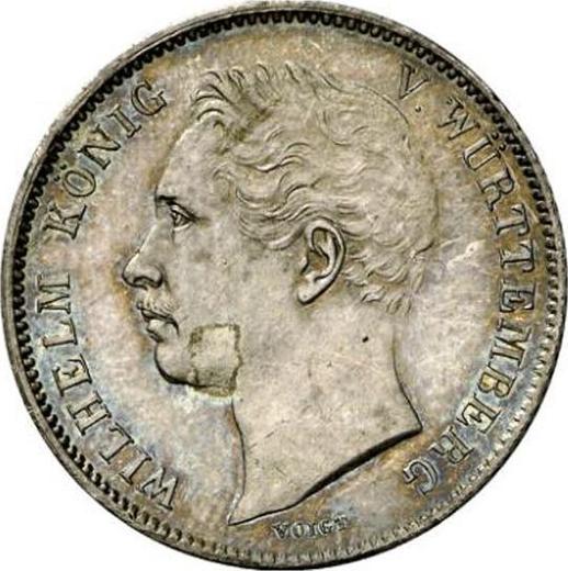 Аверс монеты - 1/2 гульдена 1850 года - цена серебряной монеты - Вюртемберг, Вильгельм I