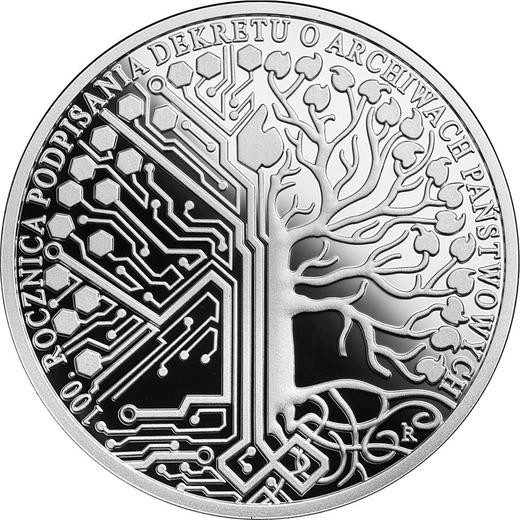 Rewers monety - 10 złotych 2019 "100 Rocznica podpisania Dekretu o archiwach państwowych" - cena srebrnej monety - Polska, III RP po denominacji