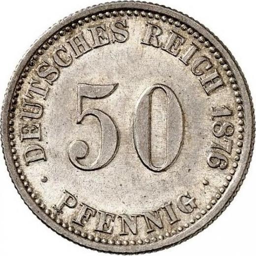 Аверс монеты - 50 пфеннигов 1876 года G "Тип 1875-1877" - цена серебряной монеты - Германия, Германская Империя