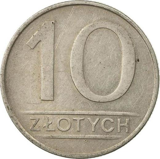 Reverso 10 eslotis 1986 MW - valor de la moneda  - Polonia, República Popular