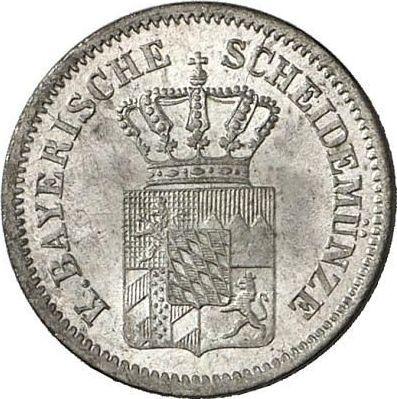 Аверс монеты - 1 крейцер 1862 года - цена серебряной монеты - Бавария, Максимилиан II