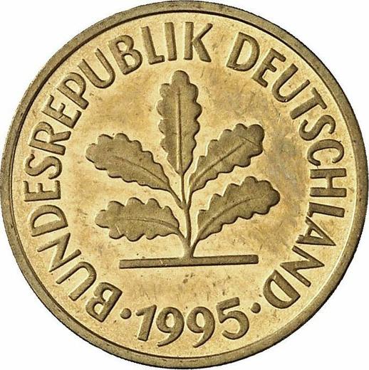 Реверс монеты - 5 пфеннигов 1995 года J - цена  монеты - Германия, ФРГ