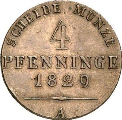 Revers 4 Pfennige 1829 A - Münze Wert - Preußen, Friedrich Wilhelm III