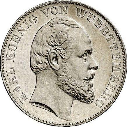 Anverso Tálero 1868 - valor de la moneda de plata - Wurtemberg, Carlos I